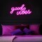 Pink Good Vibes Summer Neon Sign - Neon Lights for Bedroom, LED Neon Signs for Wall Decor